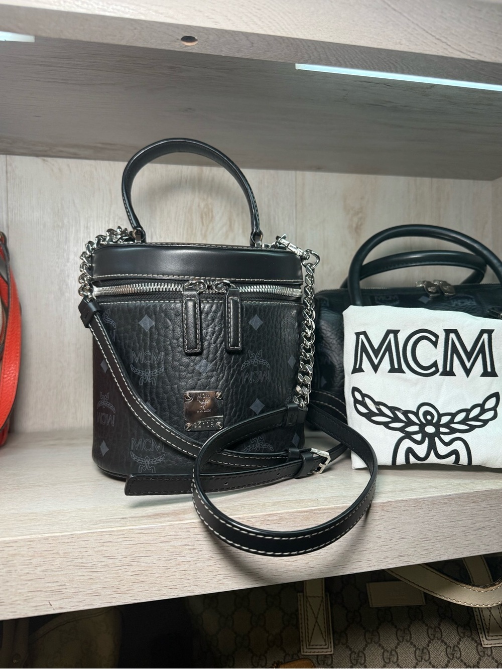 MCM Visetos Cylinder Bag